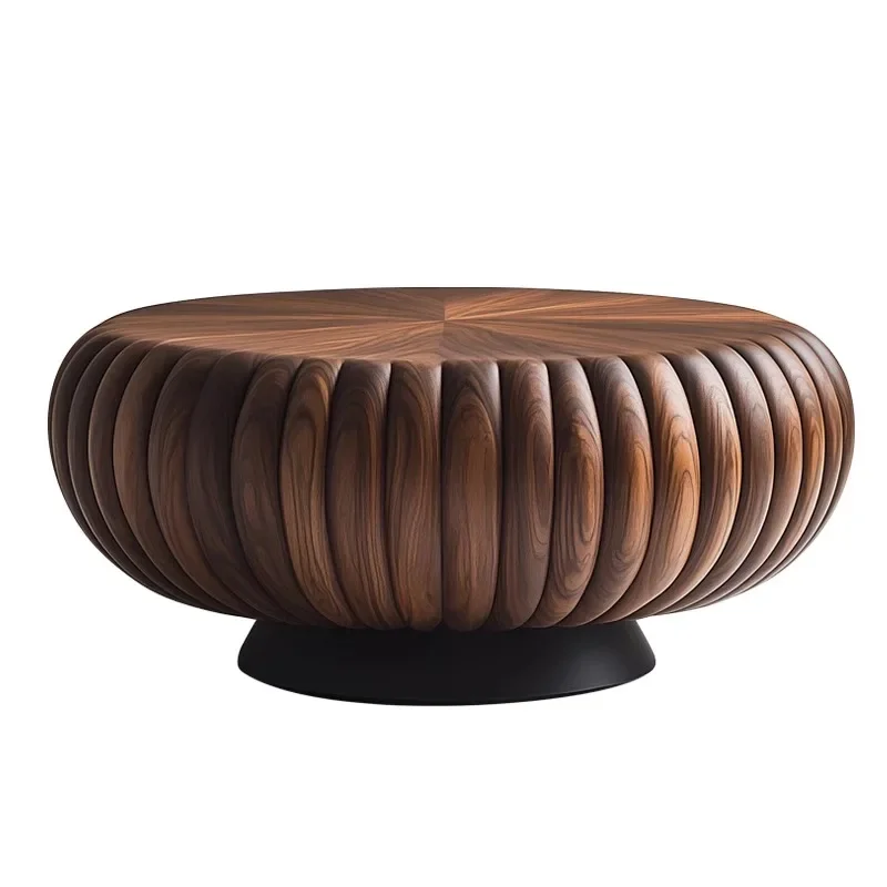 personalized small round table, designer creative coffee table, home living room coffee table, solid wood sofa side table