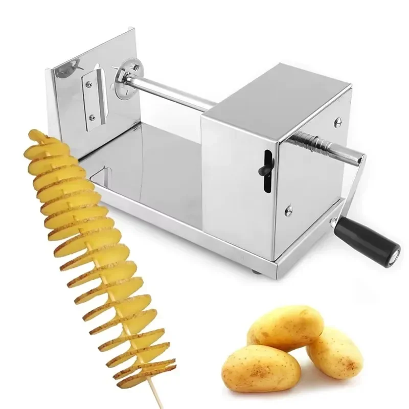 

Stainless Steel Commercial Manual Industrial Potato Chip Cutter / Spiral Potato Slicer Machine