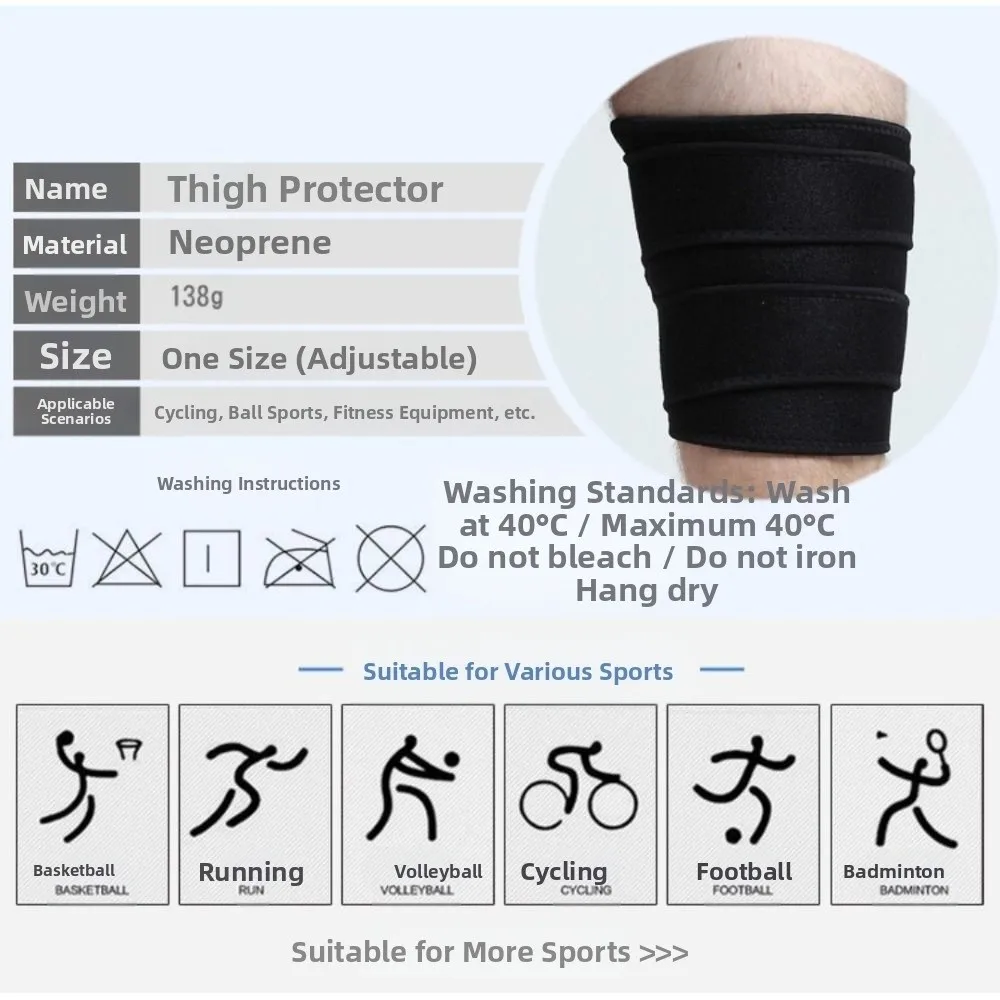 Thigh Sleeves Adjustable Leg Guards Compression Breathable Thigh Support Nylon Elastic Upper Leg Sleeves Sports