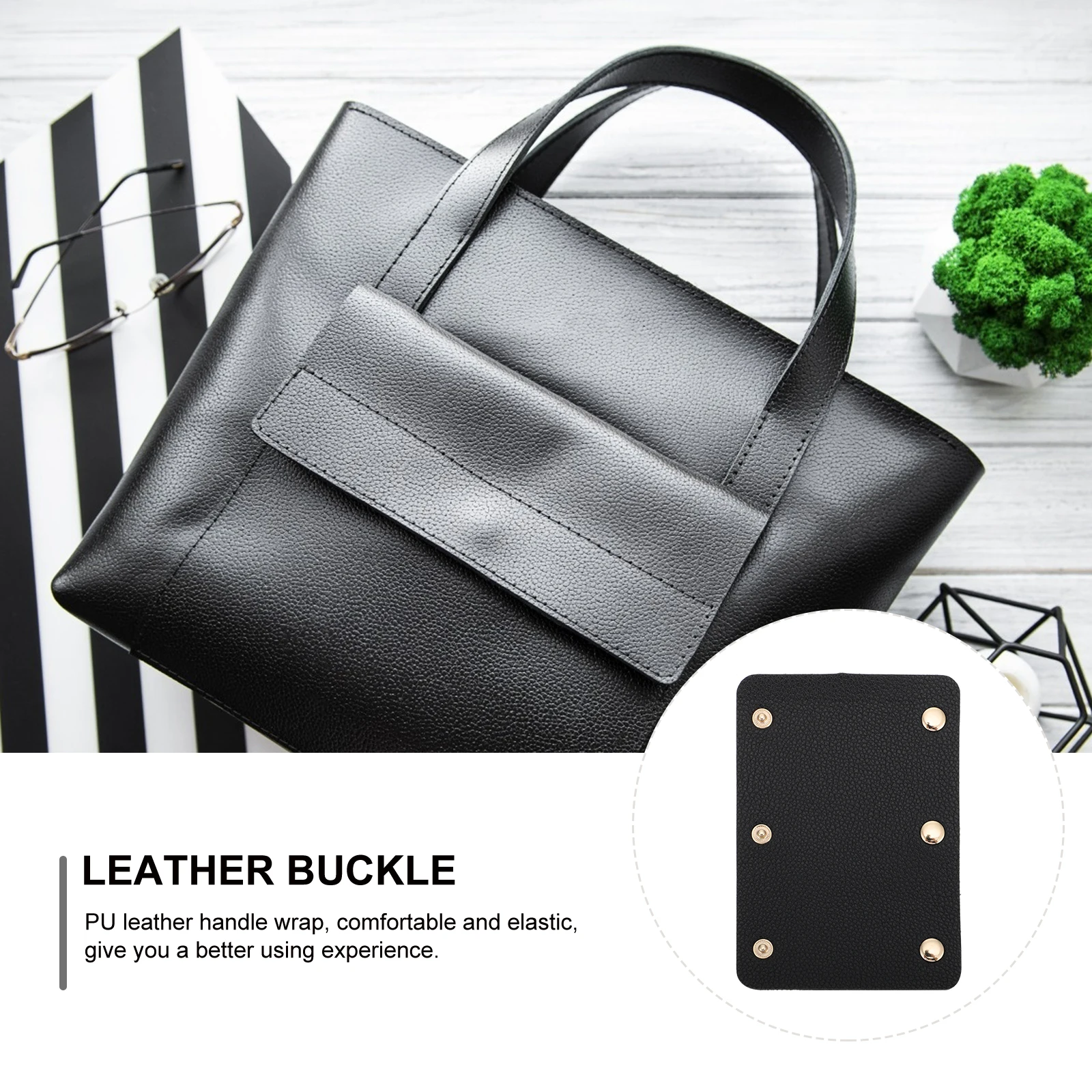 

s Black Handbag Handle Cover PU Sleeve Canvas Bag Accessories Luggage Handle Belt Comfortable Elastic DIY