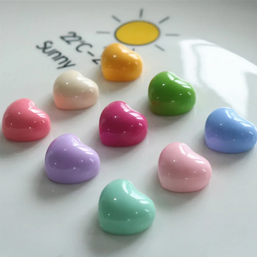 کے لیے 10PCS Kawaii چمکدار 16x15mm ہارٹ مینیچر فلیٹ بیک رال کیبوچنز ہیئرپین سکریپ بکنگ DIY ہوم ڈیکور کرافٹ لوازمات