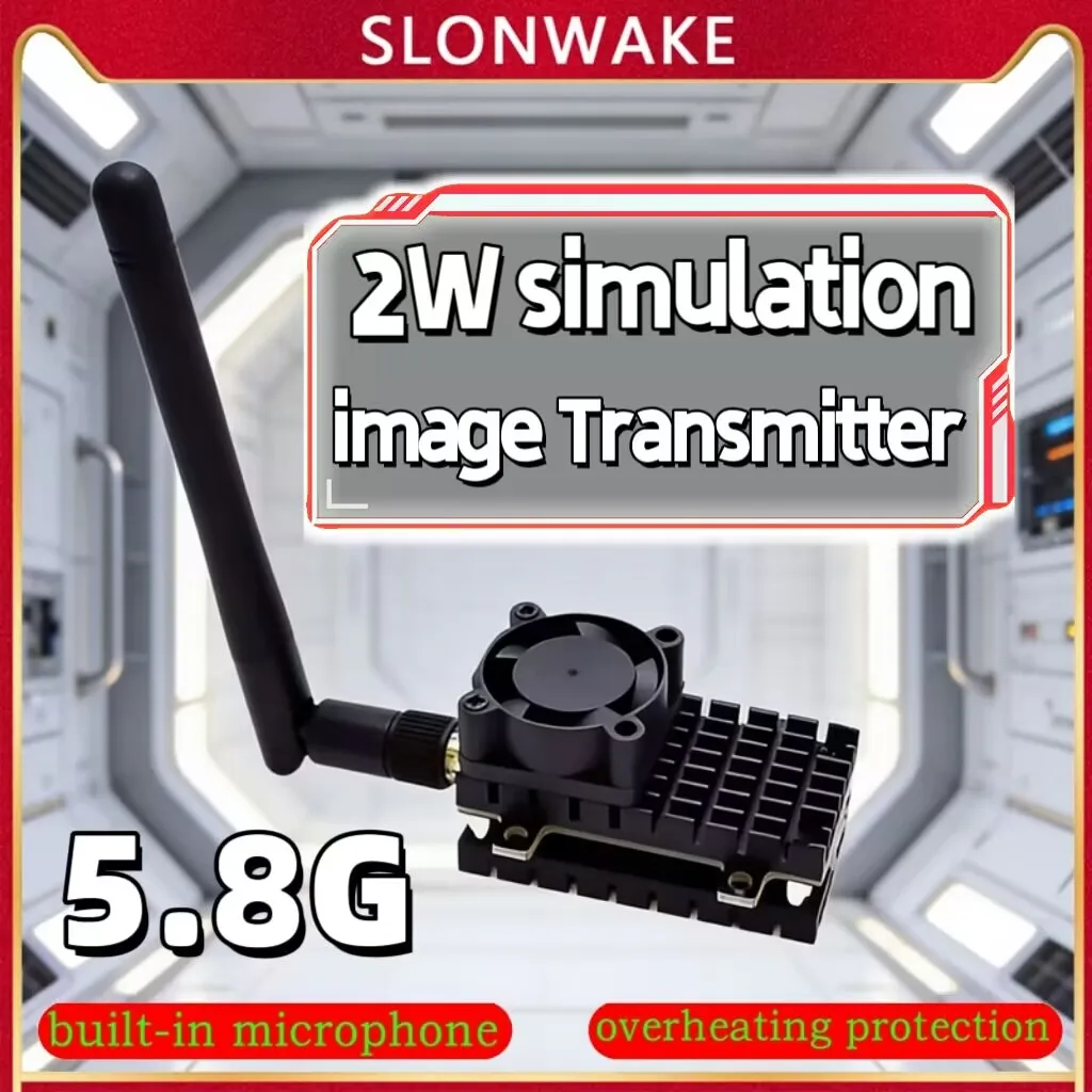SLONWAKE 5.8G 2W analog transmission module.for long-distance traverser fixed-wing FPV audio and video wireless transmitter VTX.