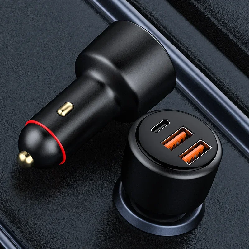 Cargador de coche USB PD de 200W, 3 puertos, carga superrápida 2,0, 100W, 65W, QC3.0, para Honor, Xiaomi, Vivo, Huawei, iPhone 14, 13Pro