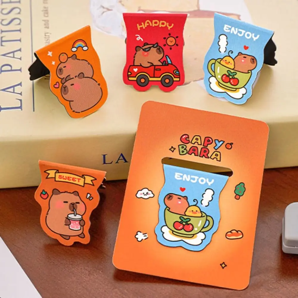 Kawaii Capybara Metal Bookmark Exquisite Portable Cartoon Book Clip Durable Multifunction Book Page Holder Pagination Mark