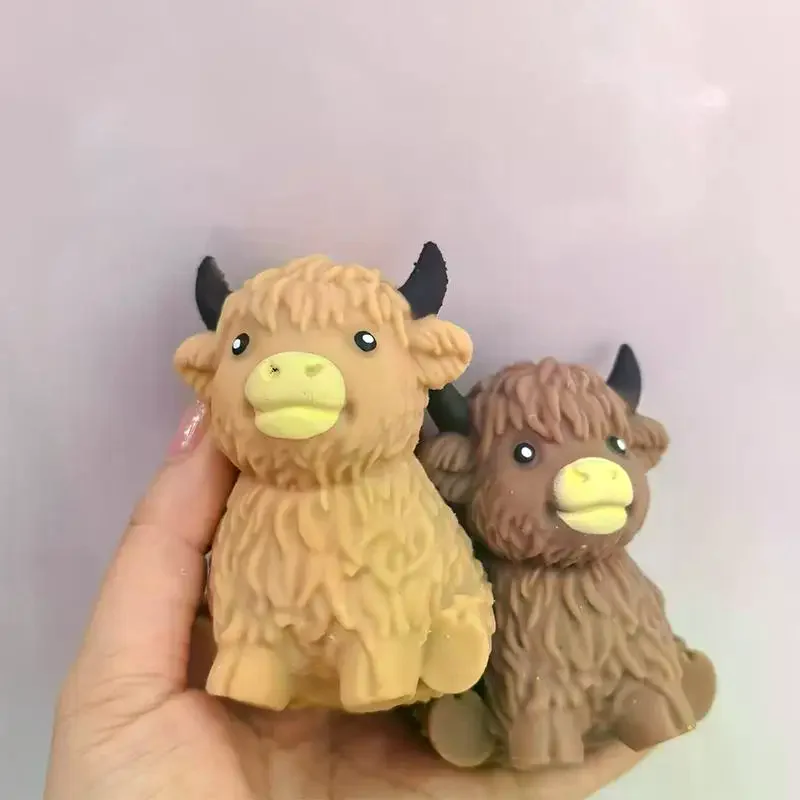 Squishy Maltose Sugar Cow Squeeze Toy Kawaii Cattle Stretchable Slow Rising Fidget Toy For Adults Stress Anxiety Relief Gifts