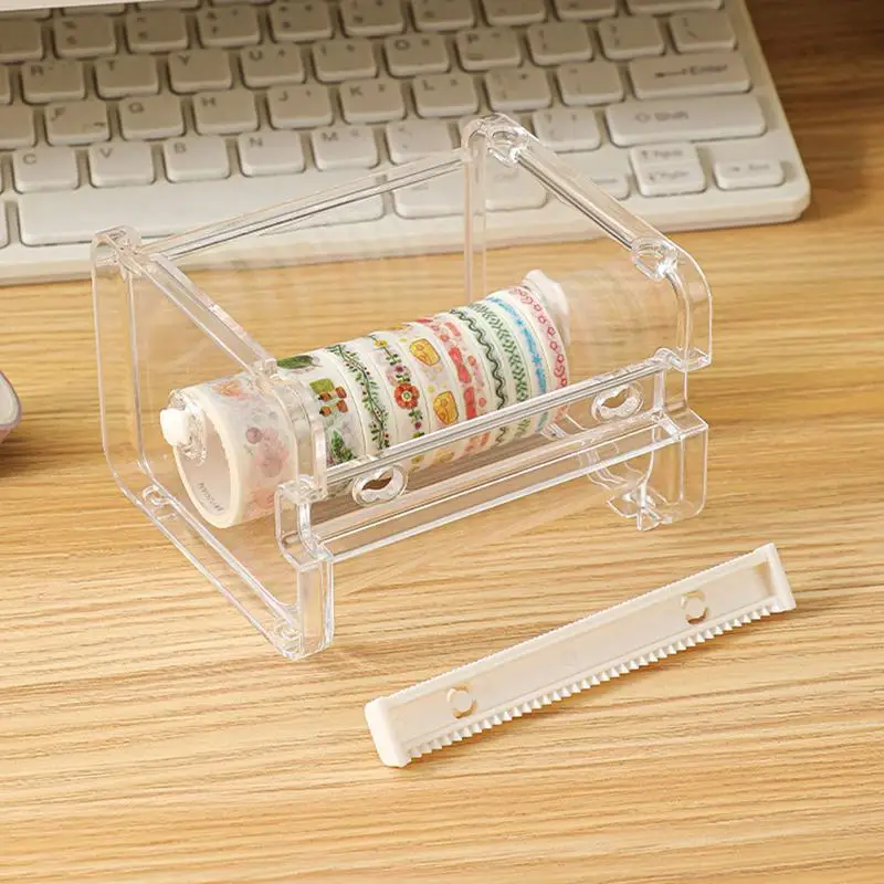 Creative Tape Cutter Set Tape Tool Transparent Tape Holder Tape Dispenser School Supplies Office Stationery For Student