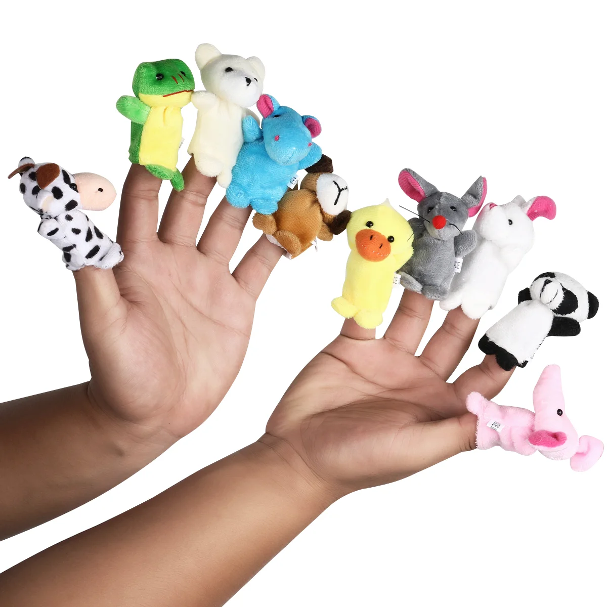 LEORX 10pcs Cartoon Animal Finger Puppets Dolls Props Toys (Random Pattern) Finger puppets for baby Finger puppets set