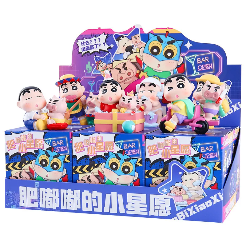 

6pcs/set Anime Fat Dudu Crayon Shin-chan kawaii Action Figure PVC Model Toys doll Desk Decor Collection Gifts boxed
