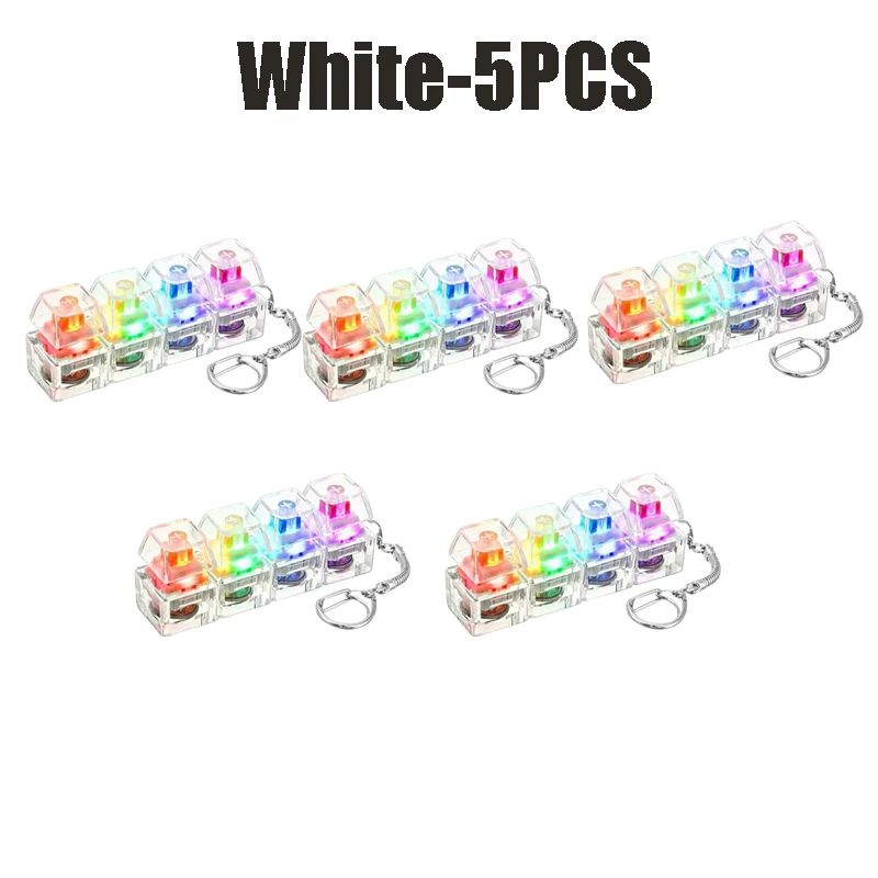 LED-verlichte sleutelhanger met klikbare knop, fidget toy voor stress- en angstverlichting, draagbaar bureau-accessoire, kantoordecoratie, cadeau