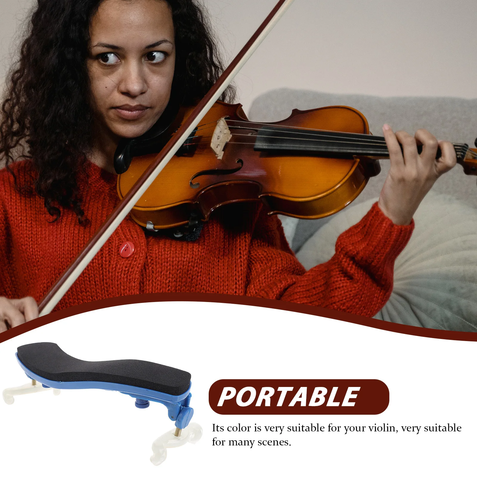 

1Pcs Rubber Violin Holder Shoulder Pad Smooth Lines Lightweight Support for Violin Convenient Carry Daily Use Music Rest