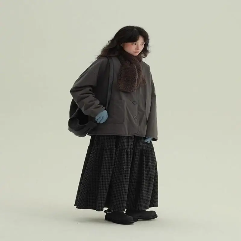 Gonna da donna Gonna torta scozzese autunno e inverno Donna Vintage Inverno Nuova gonna casual a linea Nuova collezione Versatile retrò