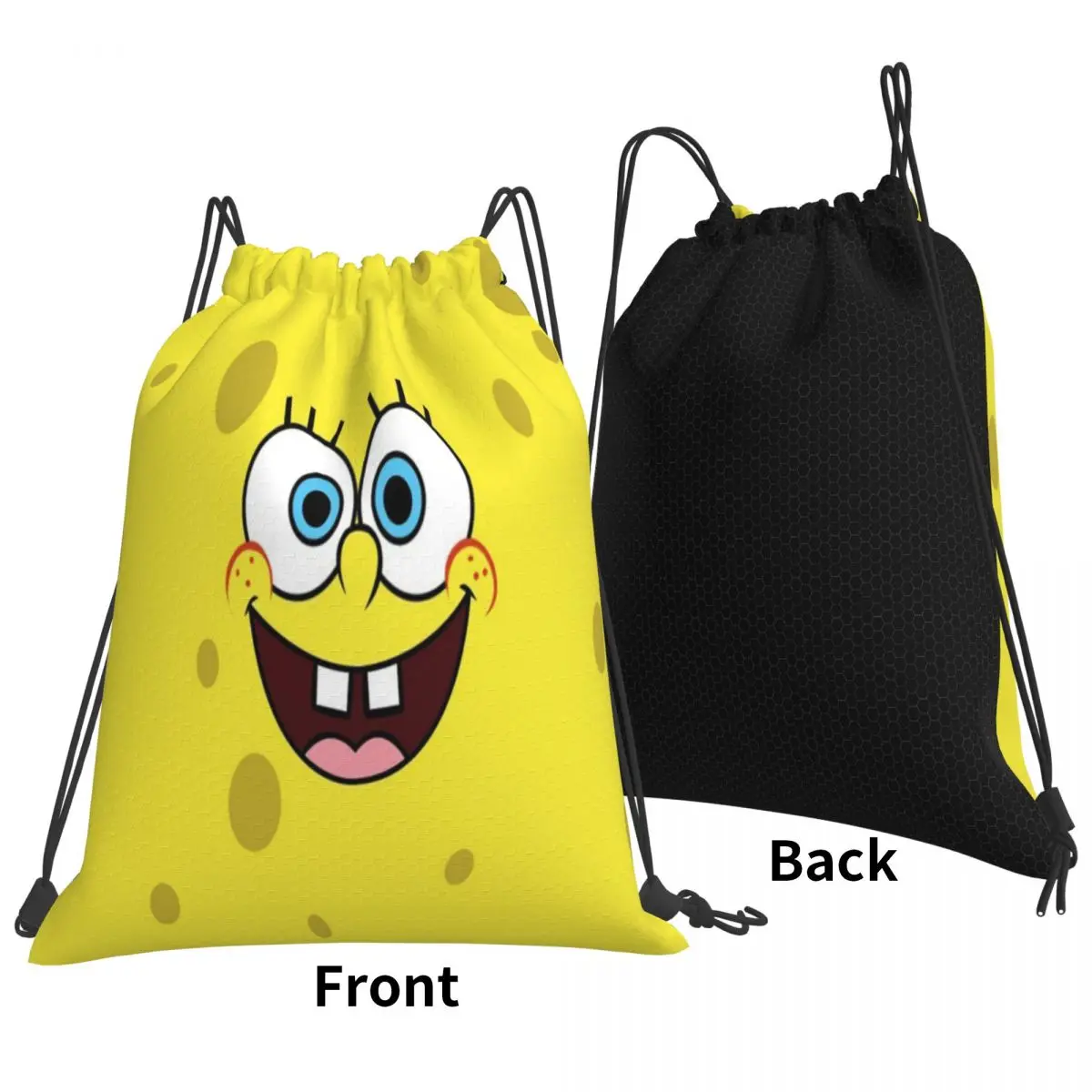 Drawstring bag Storage Portable Handbags Sponge-bob Grocery Shopping Shoulder bags foldable Travel Bag