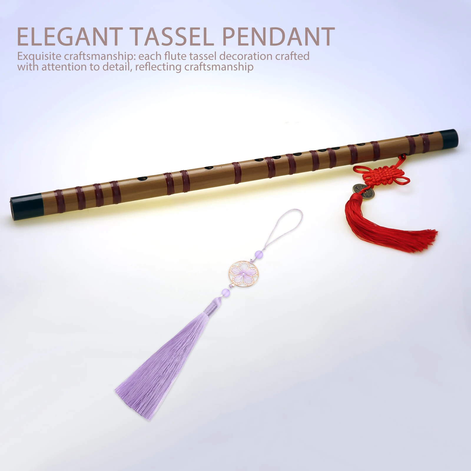 

Chinese Instrument Tassel Pendant Vintage Style Flute Fringe Decoration Handmade Tassel for Flute and Panpipes