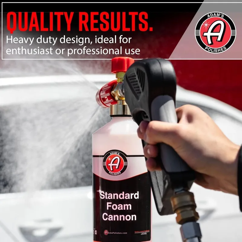 Adam's Polishes Standard Foam Cannon & Snub Nose Combo - Foam Cannon Soap Sprayer for Car Wash, Patio & House Cleaning