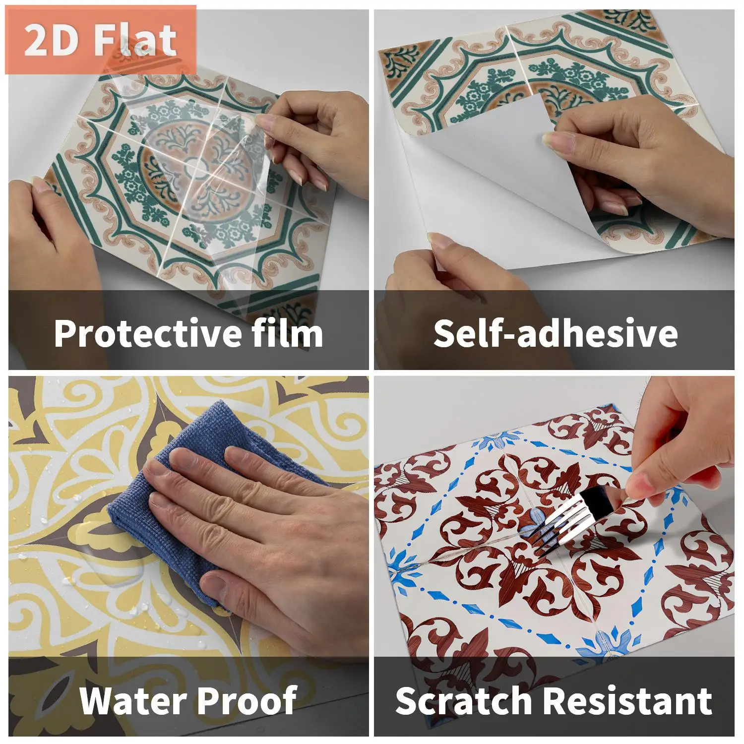 Self Adhesive Kitchen Waterproof Oil Proof Wall Sticker Bathroom Wall Decor Rental Apartment Makeover Peel and Stick Wallpaper