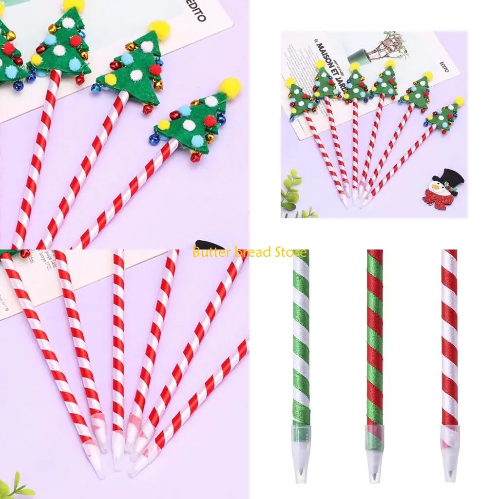 

W89C 6 шт. Рождественская шариковая ручка с красочными колокольчиками в форме рождественской елки для студентов канцелярские