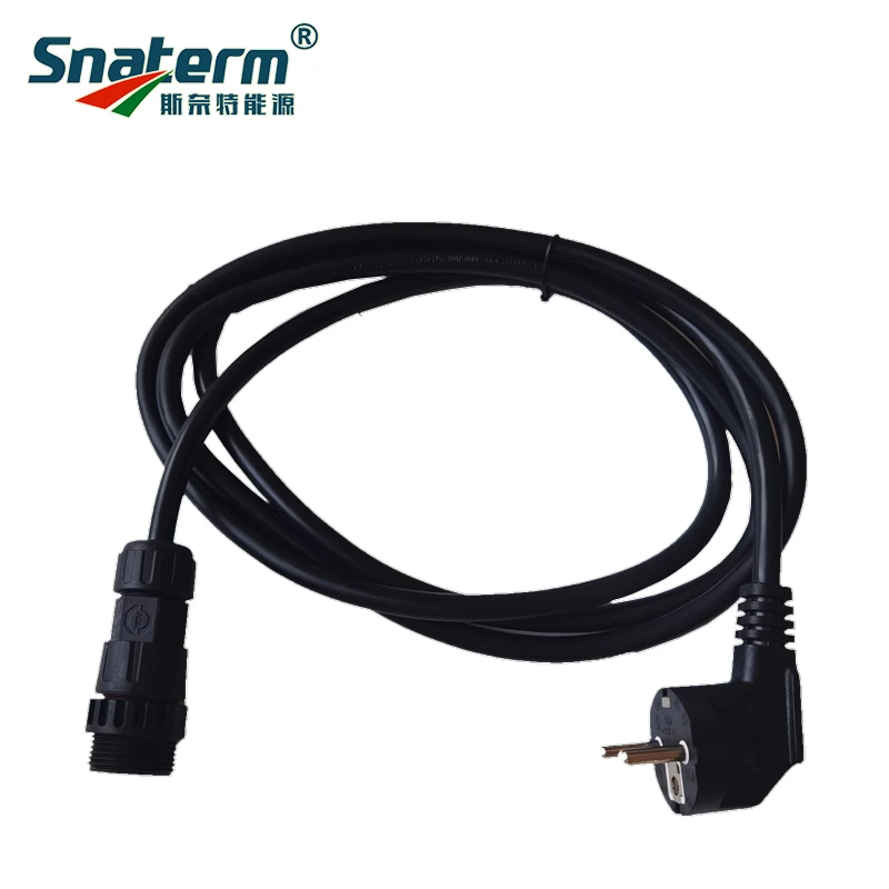 2Meters 3Pin*1.5mm M25 Female AC Power Cable with EU Socket Type Fit for WVC Series 600-2800W Micro Grid Tie Inverter