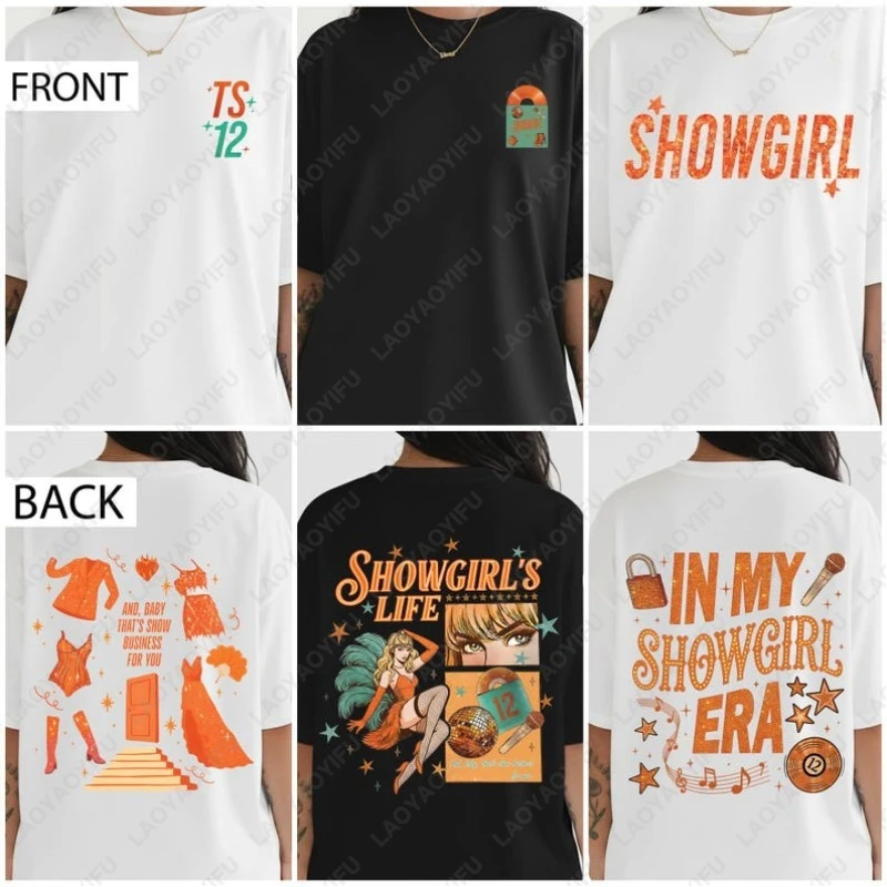 

Group Matching Shirt My Showgirl Era Graphic T Shirts Life of A Showgirl Short-sleeve Tees Fun Unisex Album Release Party Tshirt