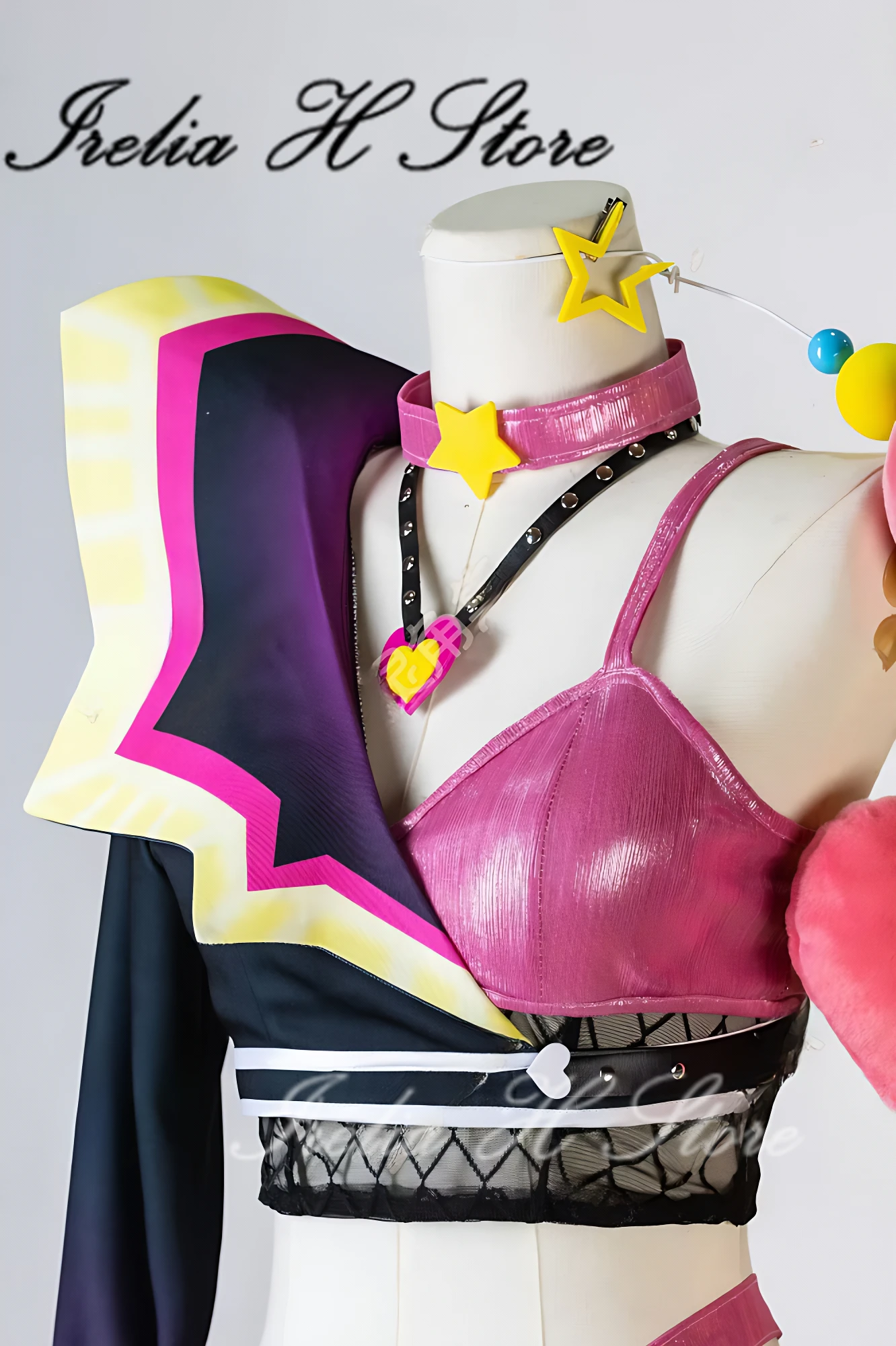 Irelia H 발렌타인 데이 징크스 LOLM Jinx Love Tapedeck 코스프레 의상 여성용 신발 가발 맞춤형