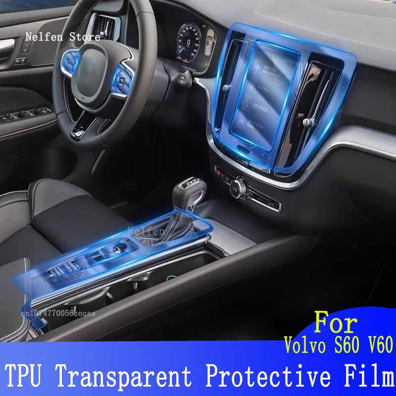 

Interior Protective Film TPU For Volvo S60 V60 2020-2024 Gearbox Panel Dashboard Navigation Automotive Anti-Scratch Accessories