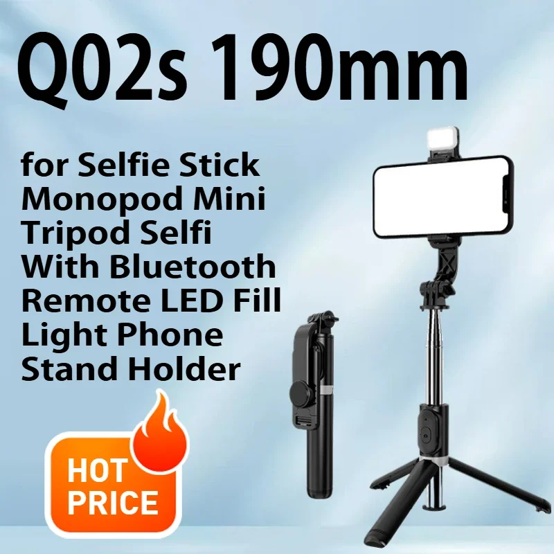 

Q02,Q02S Mini selfie stick tripod anti shake and extendable live streaming camera with Bluetooth remote control phone holder