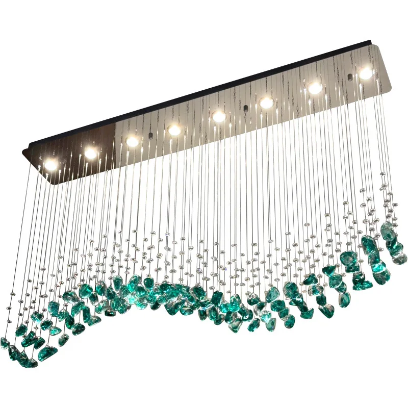 

Light luxury, modern, home, restaurant, chandelier, rectangle, crystal