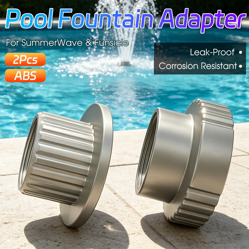 2Pcs Pool Fountain Adapter Set Non-Slip Ground Pool Fountain Adapters ABS Swimming Pools Equipment For SummerWave & Funsicle