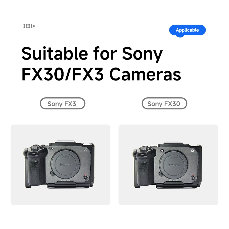 Camera Cage for Sony FX30 FX3 Aviation-Grade Aluminum Alloy Rig with Expansion Ports for DJI RS Gimbals Filmmaking Vlogging