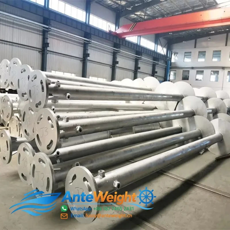 Steel Wind Turbine Foundation Fabrication Service-OEM Helical Piles Anchor Plates Powder Coated ISO-9001 Certified