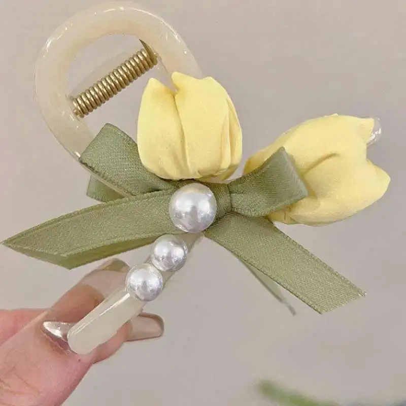 1pcs  Super Fairy Tulip Summer Shark Clip High-End Korean Style Women's Hairpin Grab Clip for Women