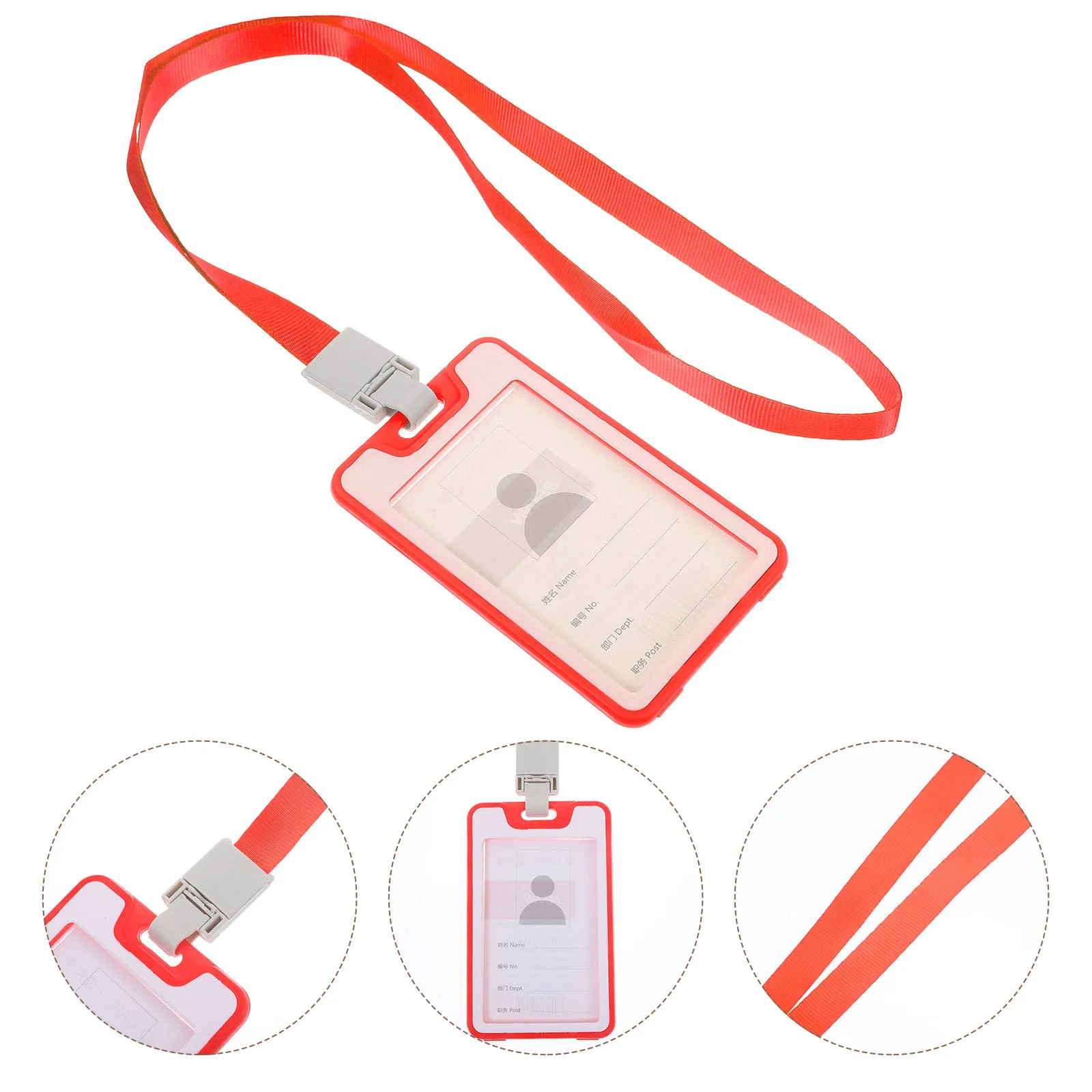 

10pcs Id Card Holder Lanyard Reusable Clear Badge Sleeve For Office Name Tags Cards Protective Covers Lightweight Pp Polyester