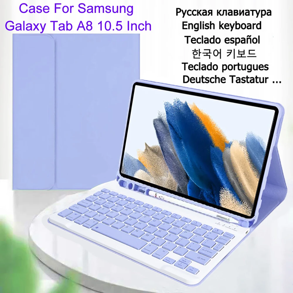 Detachable Keyboard Case for Samsung Galaxy Tab A8 10.5 Inch,Cover with Bluetooth Keyboard for Samsung Tab A8 SM-X205N X200N