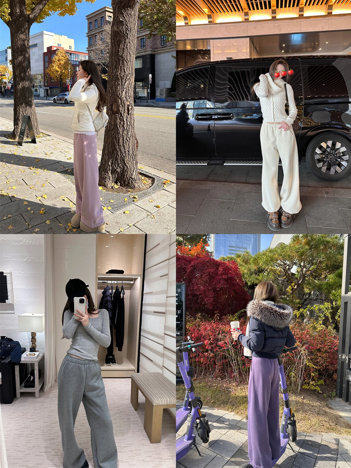 

Dibaoxi Winter Reward Pants High Waist Straight Leg Thiened Women's Loose Wide Leg Sweatpants Casual Trousers