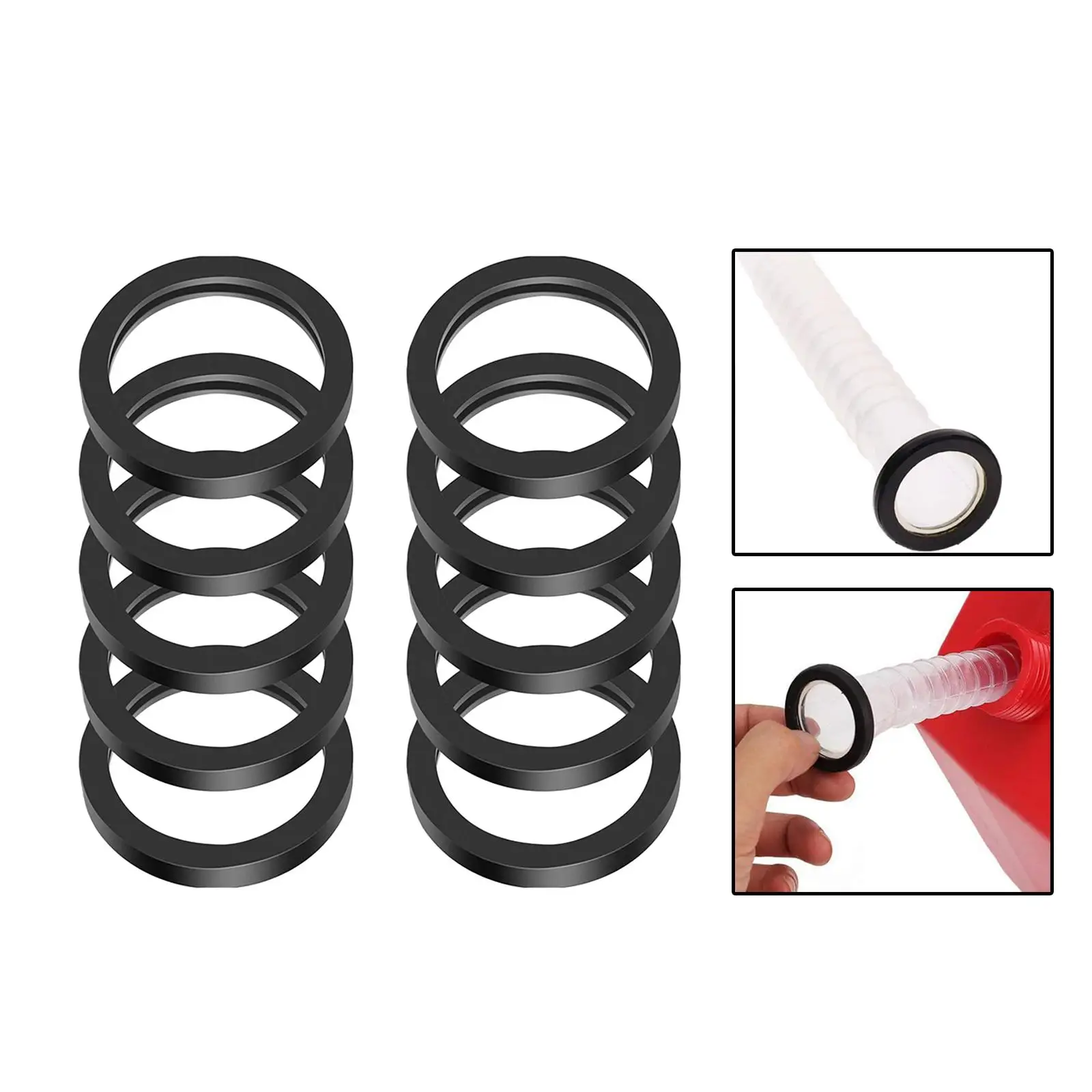 10 Pack Fuel Tank Nozzle Seals Car Accessories Jerry Can Gaskets Rubber Rings Washer Seals O Rings Gas Fuel Can Spout Gaskets