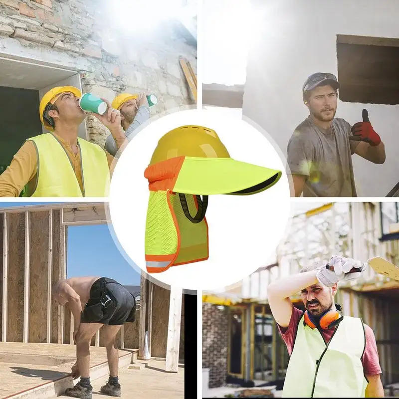 Safety Hard Hat Sun Shade Hard Hat Sun Visor Neck Sun Shield Breathable & Reflective Sun Protection For Hard Hat Work Outdoor