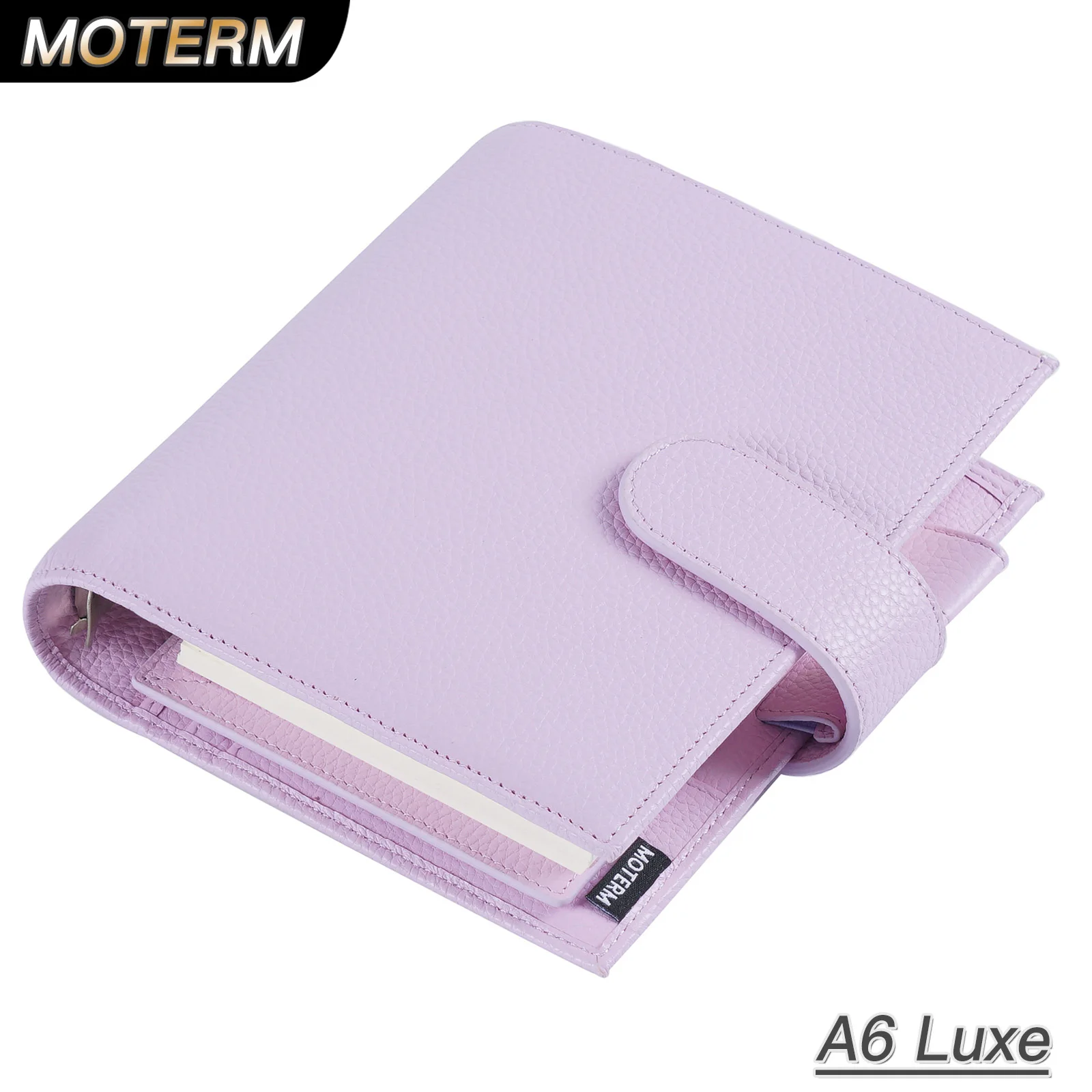 Moterm Luxe 2.0 A6 Size Rings Planner with 30 MM Rings Binder Genuine Pebbled Grain Leather Notebook Diary Agenda Organizer