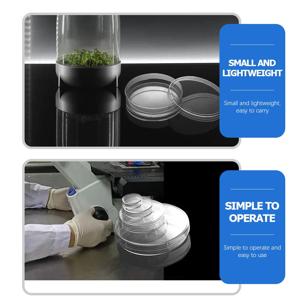 10pcs Petri Dish With Cover Clear Plastic Plates For Laboratory School Science Chemistry Research Life Cell Culture Dishes