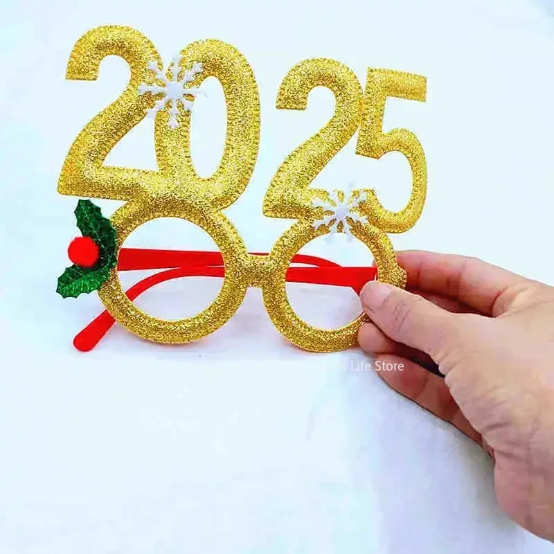 2025 óculos de ano novo feliz ano novo festa photo studio adereços decorações de natal decoração de festa de véspera de ano novo das crianças