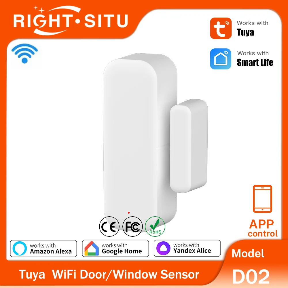 

Tuya Wifi Door Sensor Window Entry Sensor Security Burglar Door Sensor Alarm Smart Life Magnetic Door Sensor Alexa Google Home