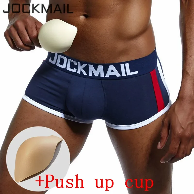 JOCKMAIL Brand Sexy men underwear penis boxer Push up boxershorts Breathable Men's Package Enhancing Padded Trunk gay underwear