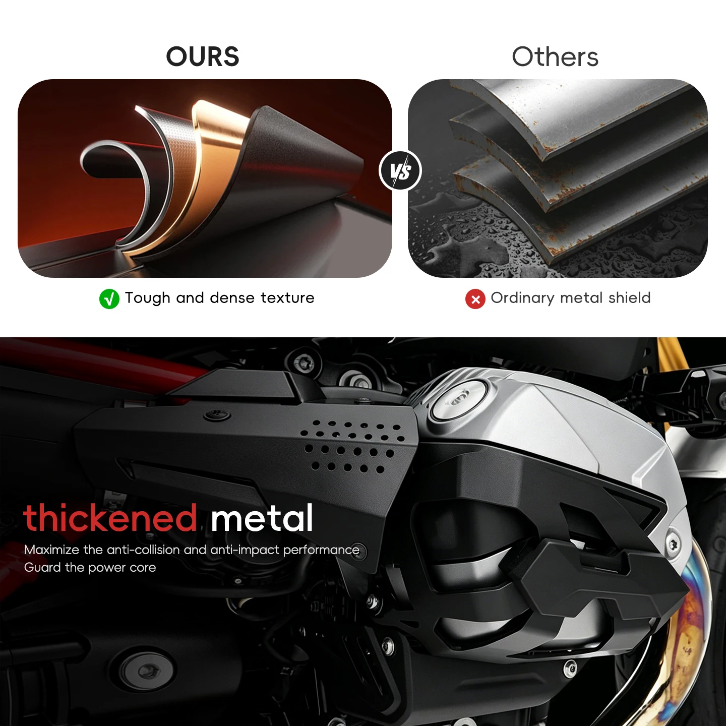 Picture 6: New Scrambler Cylinder Head Guard R9T Engine Guard Cover Protector Motorcycle FOR BMW R NINE T 2017-/ PURE/ SCRAMBLER/ URBAN G/S
