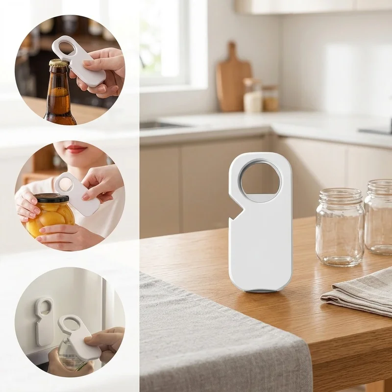 Magnetic Bottle Opener, 3 In 1 Multifunctional Can Opener, Fridge Magnet Kitchen Beer Soda Drink Can Beverage Lid Remover