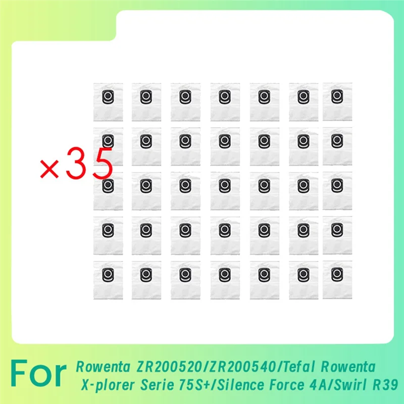 AC39-35 Sacchetti per la polvere per Rowenta ZR200520/ZR200540/Tefal Rowenta X-Plorer Serie 75S+/Silence Force 4A/Swirl R39 Spazzatrice