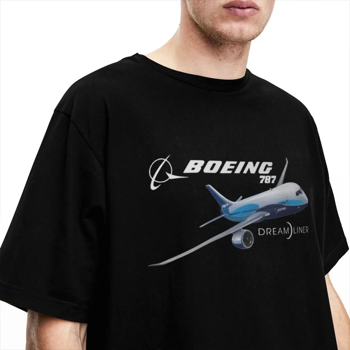 Men Women Boeing 787 Dreamliner Shirt Merch Airplane Cotton Tops Vintage Short Sleeve O Neck Tee Shirt Gift Idea T-Shirt