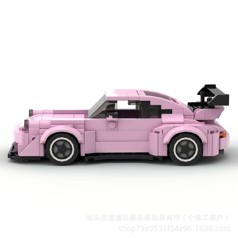 

Популярный конструктор MOC: розовый спортивный автомобиль из мелких деталей, развивающая сборная модель, подарок