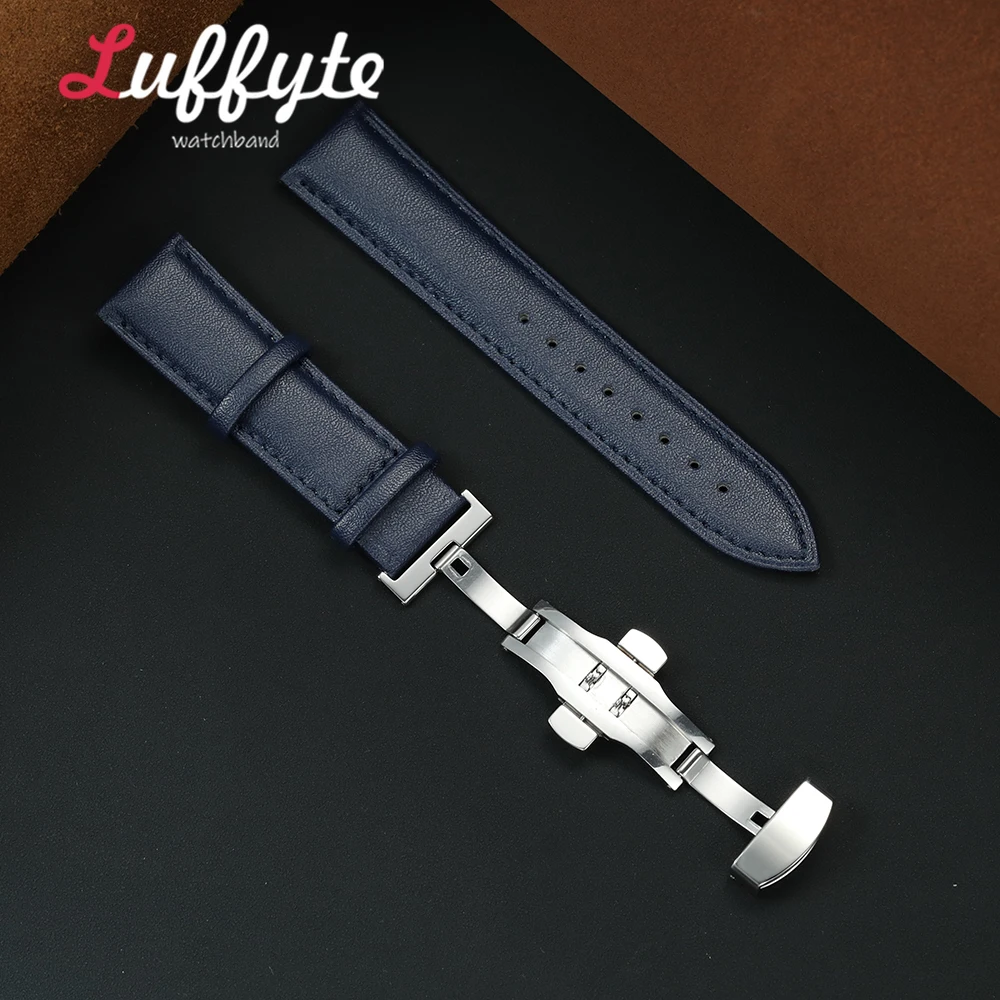 Universal Women Watch Strap with Butterfly Buckle 18mm 20mm 22mm Elegant Slim Soft Leather Fashion Ladies Watchband Wristband