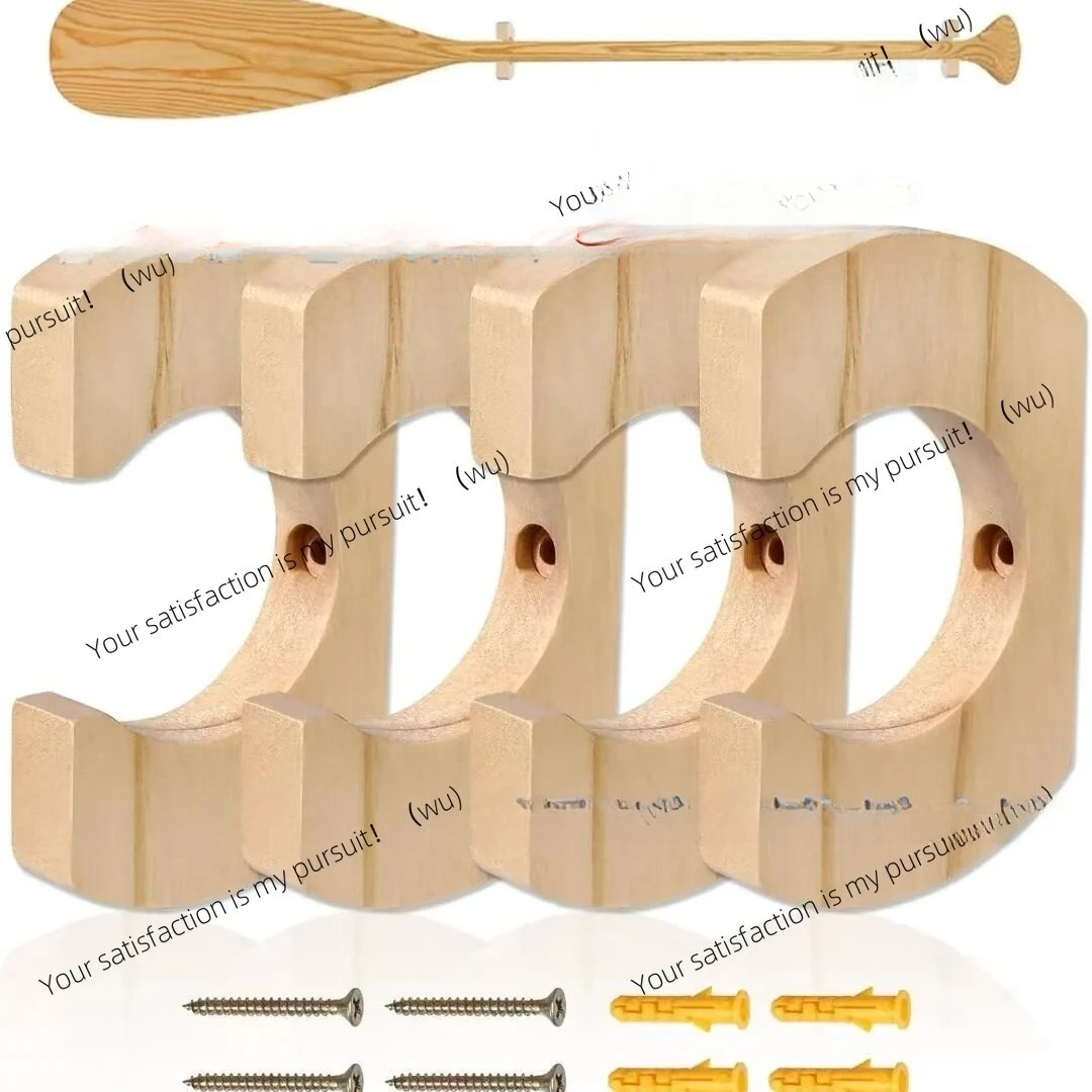 Wooden kayak storage rack, canoe dragon boat sailing fixed paddle wall-mounted display rack 1 box of 4 pcs