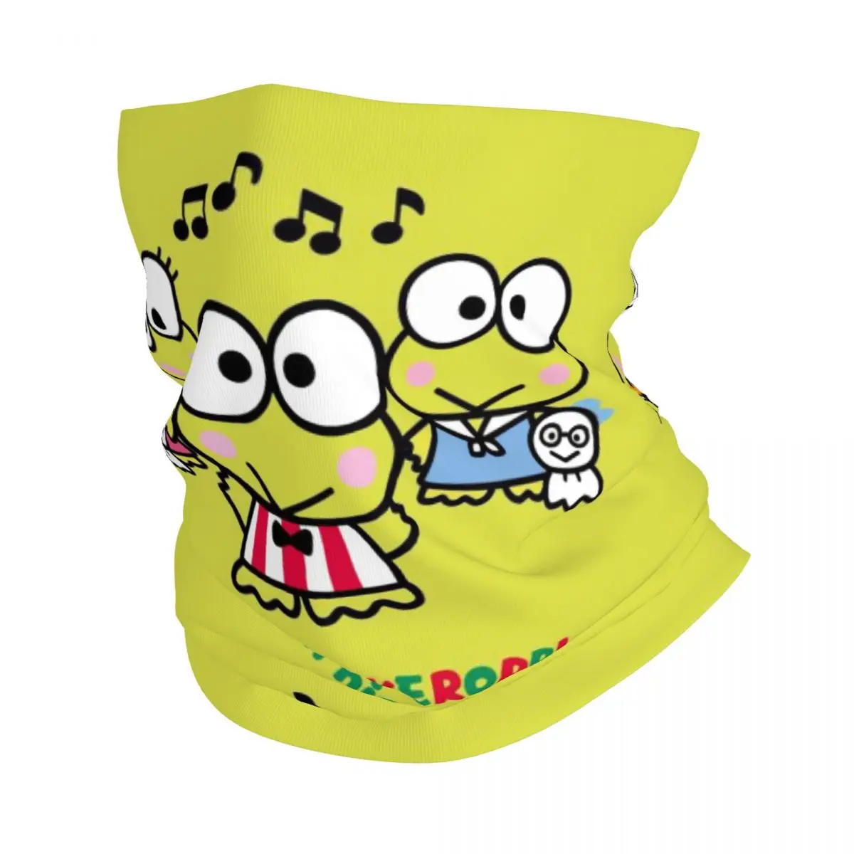 

Популярная бандана Keroppi на заказ, зимняя теплая повязка на шею, женский ветрозащитный шарф для лица для лыжного комикса, кавайная повязка на голову с гетрами