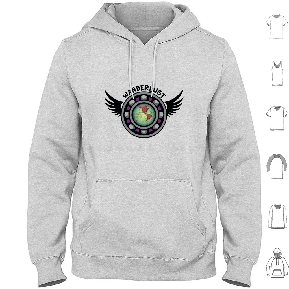 Wanderlust Sudaderas con capucha de manga larga Wanderlust Bearing Roller Skater Roller Derby Nomadic Wandering