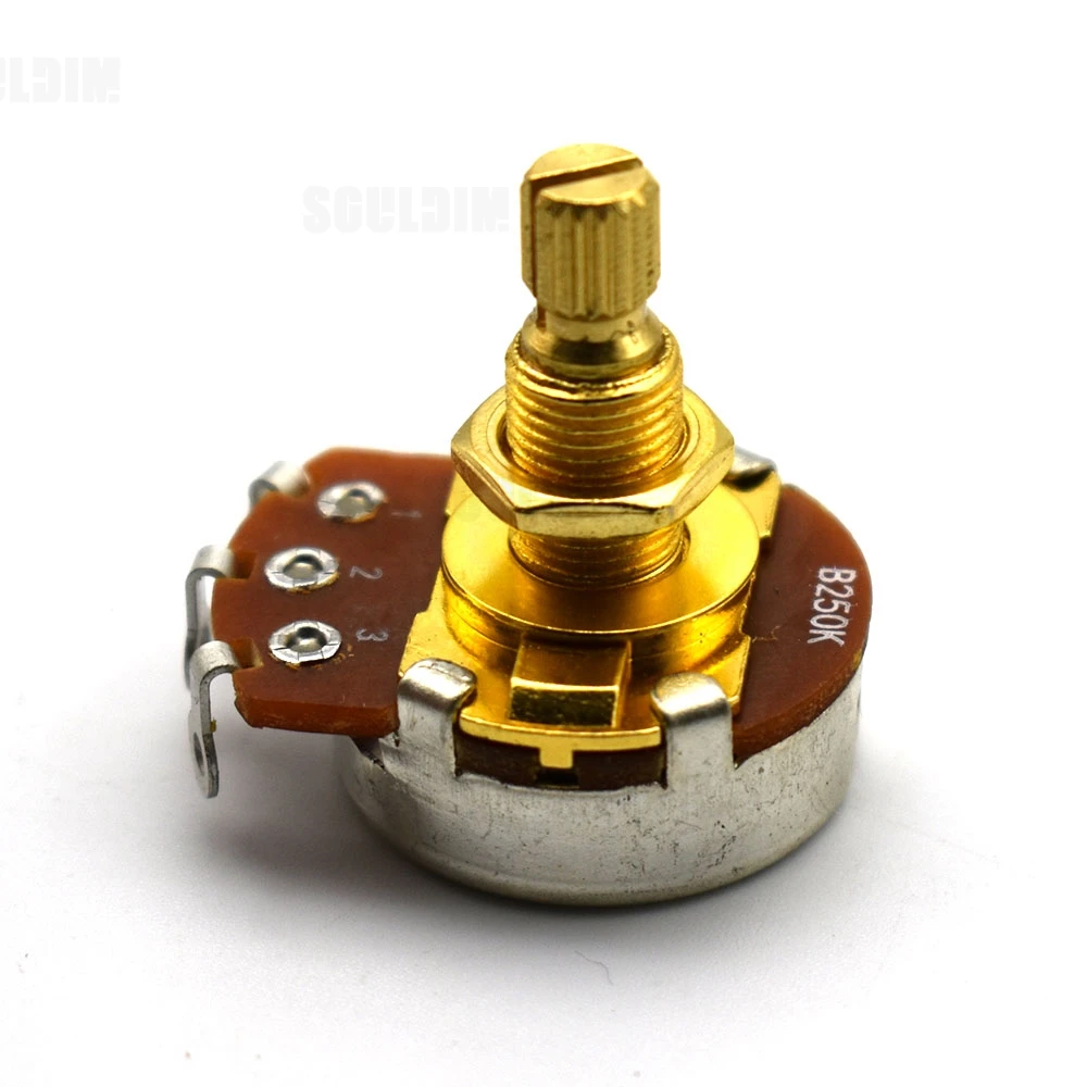 8Pcs 18MM Long Split Shaft Potentiometer 250K/500K Pot for Electric Guitar and Bass Tone Volume Parts